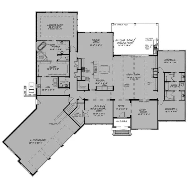 First Floor - Lauren Lake Luxury Home 155D-0139 - Shop House Plans and More