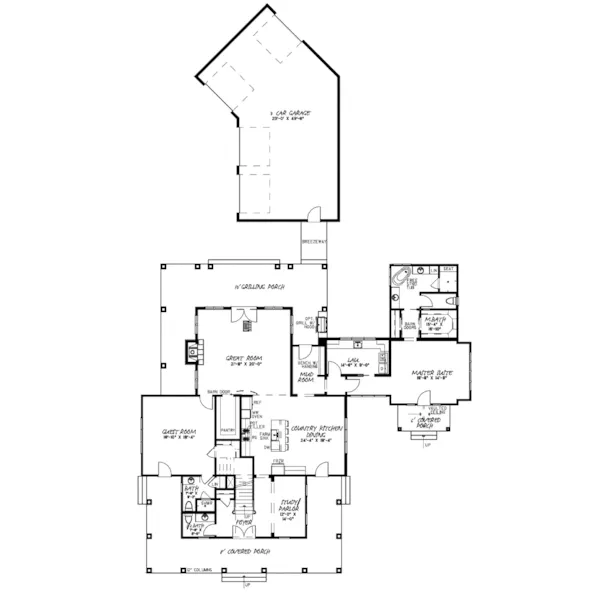 Luxury House Plan First Floor - Bronson Lane Country Home 155D-0142 - Shop House Plans and More