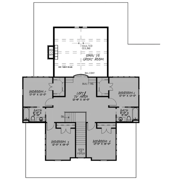 Luxury House Plan Second Floor - Bronson Lane Country Home 155D-0142 - Shop House Plans and More