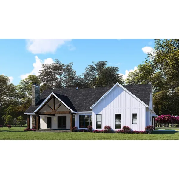 Arts & Crafts House Plan Rear Photo 02 - Hunter Hill Modern Farmhouse 155D-0147 - Search House Plans and More