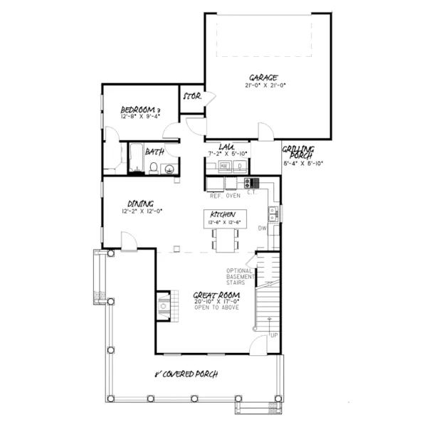 Lowcountry House Plan First Floor - Bowen Bayou Southern Home 155D-0150 - Shop House Plans and More