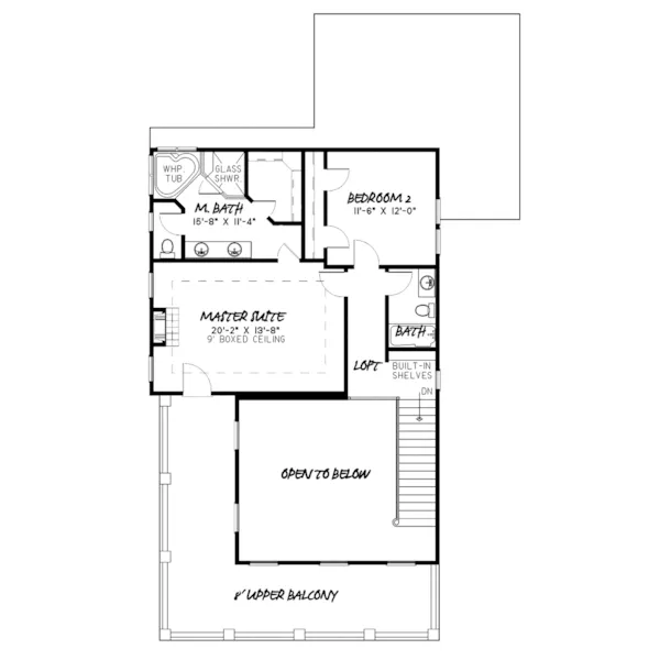 Lowcountry House Plan Second Floor - Bowen Bayou Southern Home 155D-0150 - Shop House Plans and More