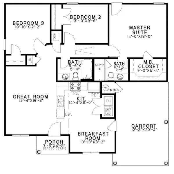 Traditional House Plan First Floor - 155D-0215 - Shop House Plans and More