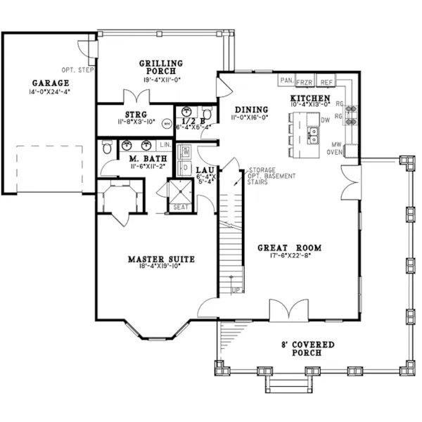 Cabin & Cottage House Plan First Floor - 155D-0242 - Shop House Plans and More