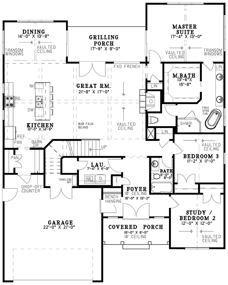 Cabin & Cottage House Plan First Floor - 155D-0243 - Shop House Plans and More