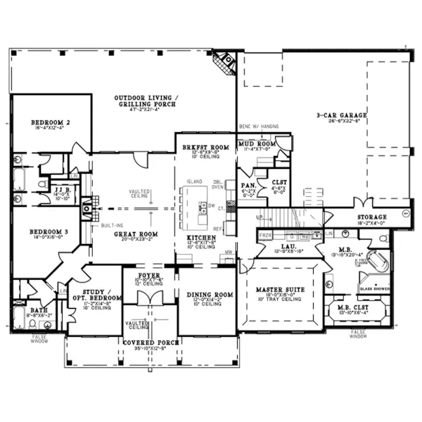 Country House Plan First Floor - 155D-0248 - Shop House Plans and More