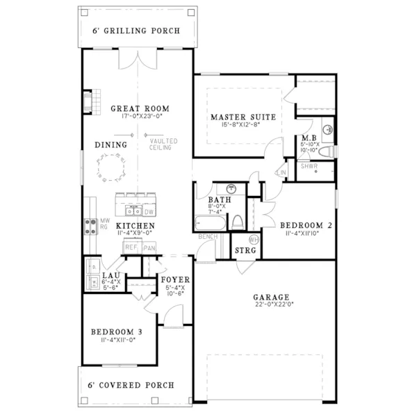 Arts & Crafts House Plan First Floor - 155D-0252 - Shop House Plans and More