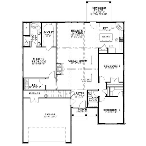 Ranch House Plan First Floor - 155D-0264 - Shop House Plans and More