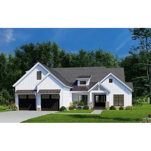 Arts & Crafts House Plan Front of Home - Elmstead Farm Modern Farmhouse 155D-0265 - Search House Plans and More