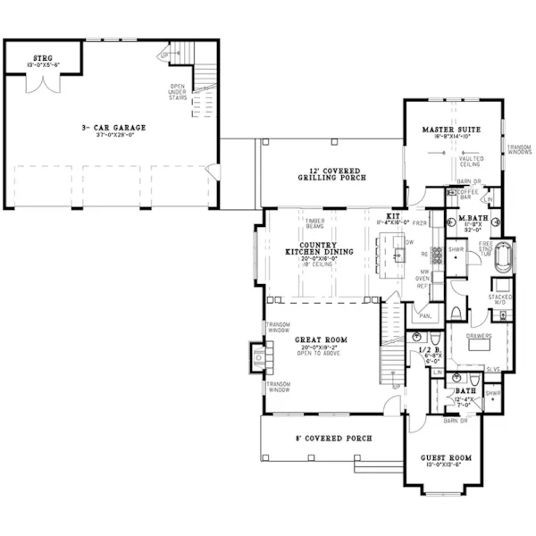 Southern House Plan First Floor - 155D-0275 - Shop House Plans and More