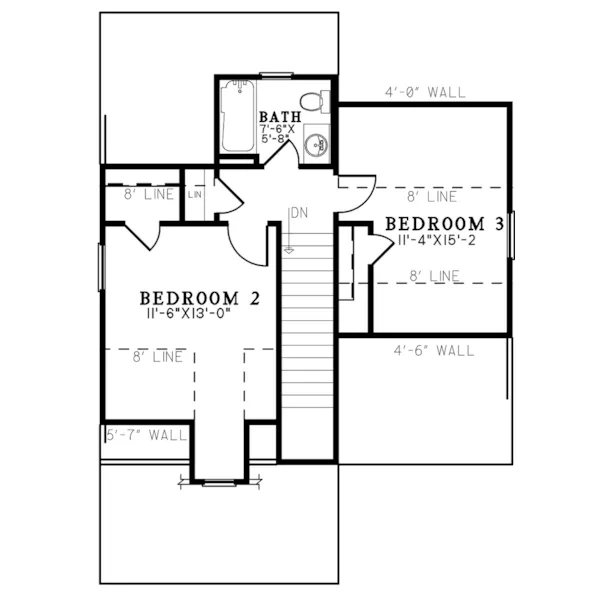 Farmhouse Plan Second Floor - River Retreat Country Cottage 155D-0277 - Shop House Plans and More