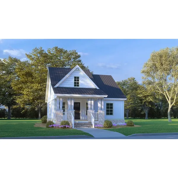 Farmhouse Plan Front of Home - River Retreat Country Cottage 155D-0277 - Shop House Plans and More