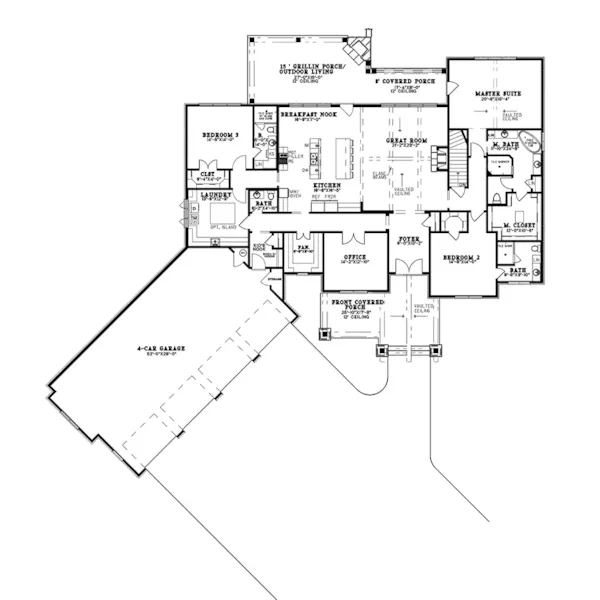 Craftsman House Plan First Floor - Camden Place Craftsman Home 155D-0285 - Shop House Plans and More