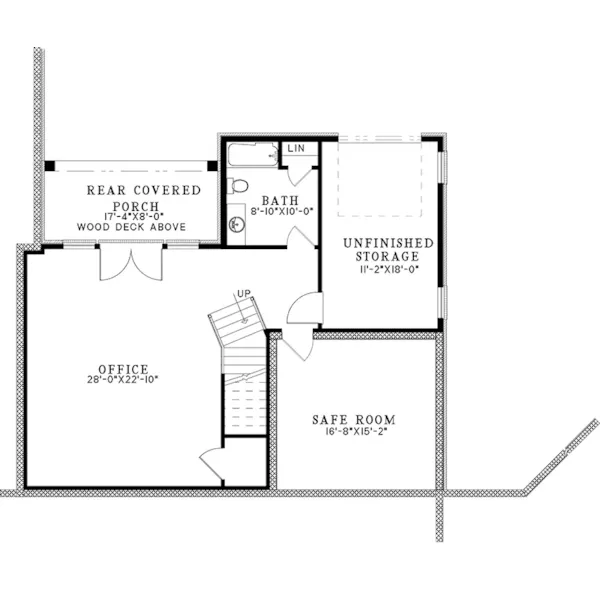 Craftsman House Plan Lower Level Floor - Camden Place Craftsman Home 155D-0285 - Shop House Plans and More