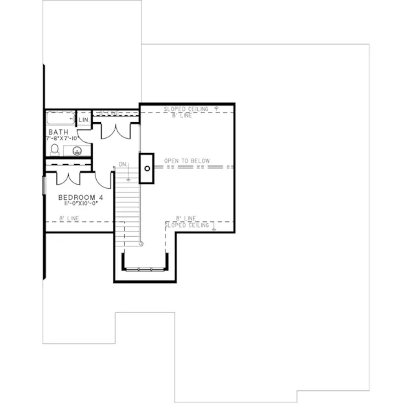 Bungalow House Plan Second Floor - 155D-0290 | House Plans and More