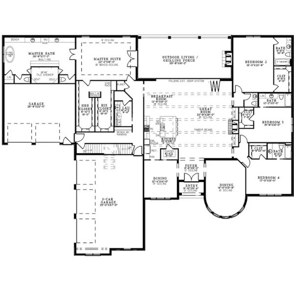 European House Plan First Floor - Sierra Place Luxury Home 155D-0292 | House Plans and More