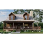 Farmhouse Plan Front of Home - Saddler Falls Rustic Cabin 155D-0293 | House Plans and More