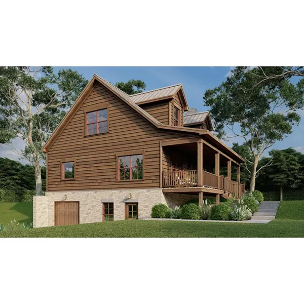 Farmhouse Plan Front Photo 01 - Saddler Falls Rustic Cabin 155D-0293 | House Plans and More