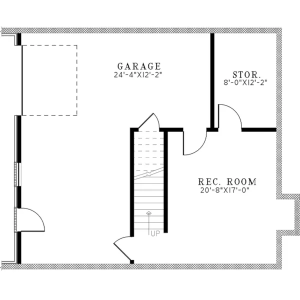 Farmhouse Plan Lower Level Floor - Saddler Falls Rustic Cabin 155D-0293 | House Plans and More