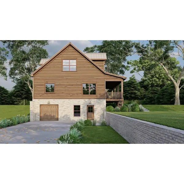 Farmhouse Plan Side View Photo 01 - Saddler Falls Rustic Cabin 155D-0293 | House Plans and More