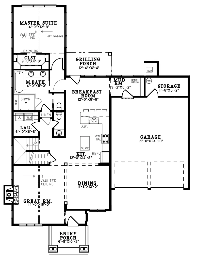 Arts & Crafts House Plan First Floor - 155D-0307 | House Plans and More