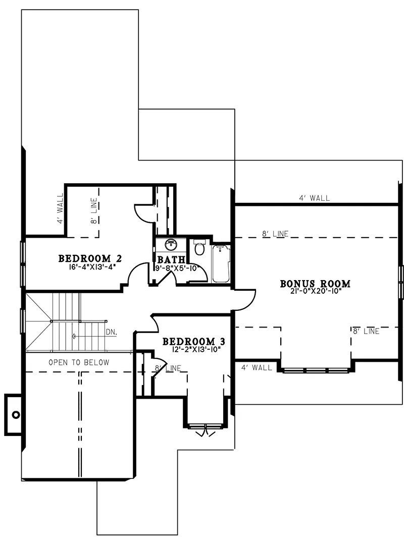 Arts & Crafts House Plan Second Floor - 155D-0307 | House Plans and More