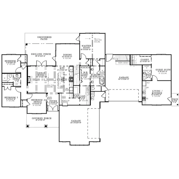 Rustic House Plan First Floor - 155D-0309 | House Plans and More