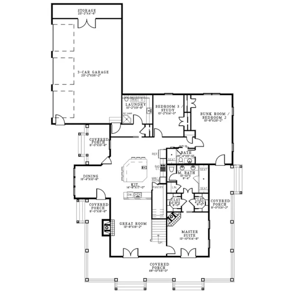 Beach & Coastal House Plan First Floor - 155D-0310 | House Plans and More