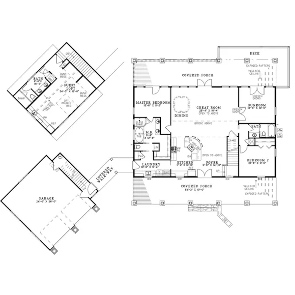 Waterfront House Plan First Floor - 155D-0314 | House Plans and More