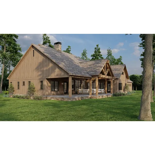 Luxury House Plan Rear Photo 02 - Misty Mountain Arts & Crafts Style - Search House Plans and More