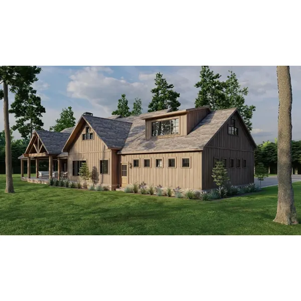 Luxury House Plan Rear Photo 03 - Misty Mountain Arts & Crafts Style - Search House Plans and More