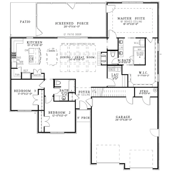 Traditional House Plan First Floor - 155D-0324 | House Plans and More