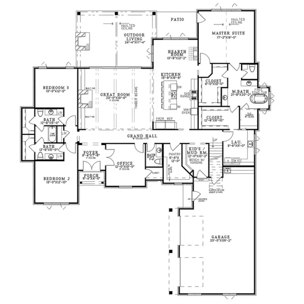 Arts & Crafts House Plan First Floor - 155D-0326 | House Plans and More