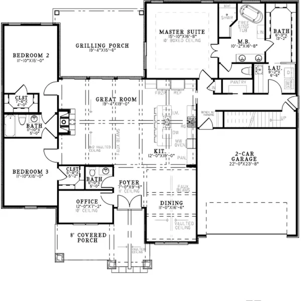 Craftsman House Plan First Floor - 155D-0334 | House Plans and More