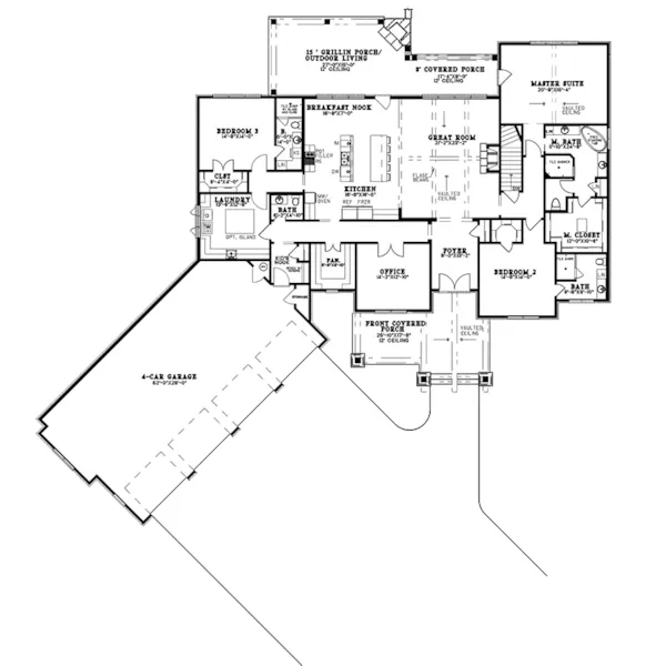 Luxury House Plan First Floor - 155D-0001 | House Plans and More