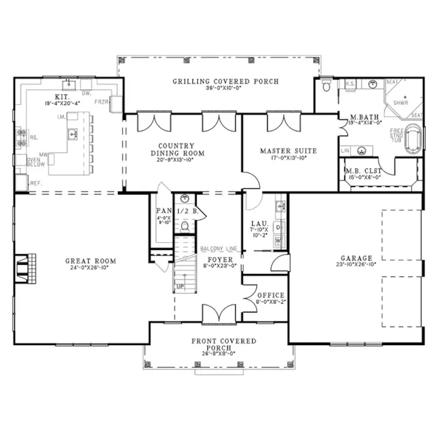 Mountain House Plan First Floor - Magdalen Farms Modern Farmhouse 155S-0002 - Shop House Plans and More