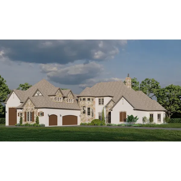 Country French House Plan Side View Photo - 155D-0003 | House Plans and More