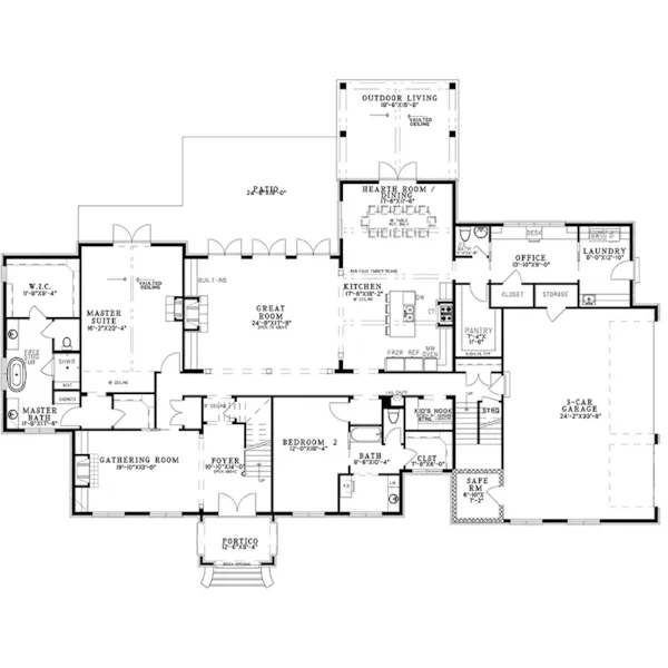 Southern House Plan First Floor - 155S-0004 | House Plans and More