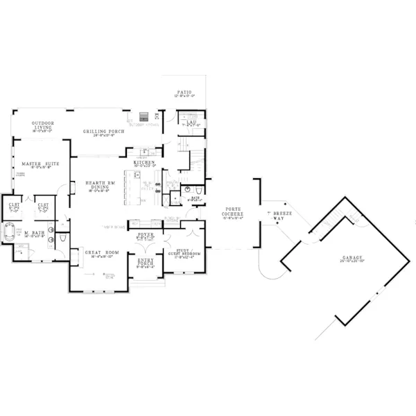 Luxury House Plan First Floor - Ashland Place European Home 155S-0007 | House Plans and More