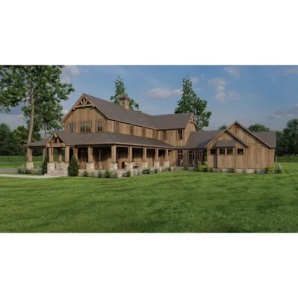 Mountain House Plan Front Photo 03 - Timberland Ranch Rustic Home 155S-0008 | House Plans and More