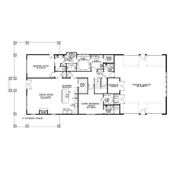 Craftsman House Plan First Floor - 155S-0010 | House Plans and More