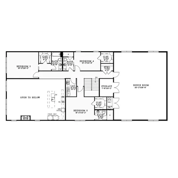 Craftsman House Plan Second Floor - 155S-0010 | House Plans and More