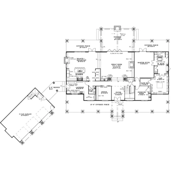 Arts & Crafts House Plan First Floor - 155S-0012 | House Plans and More