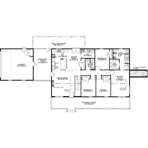 Farmhouse Plan First Floor - 155S-0013 | House Plans and More