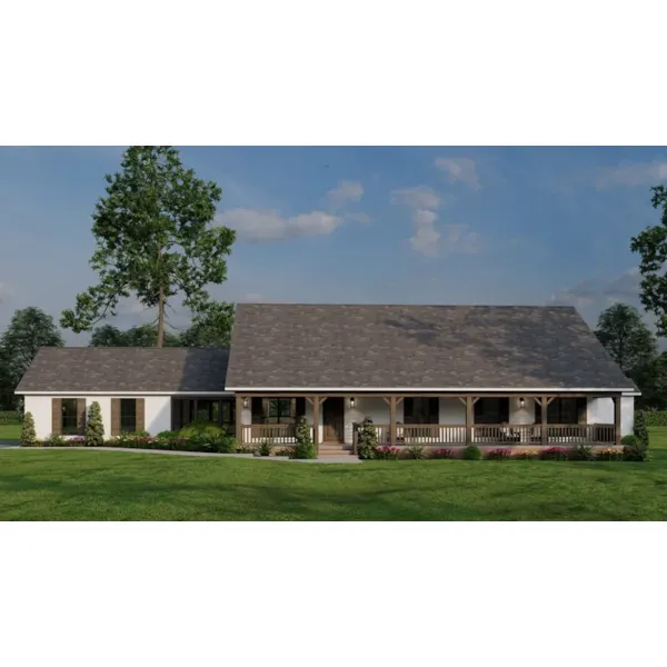 Farmhouse Plan Front of Home - 155S-0013 | House Plans and More