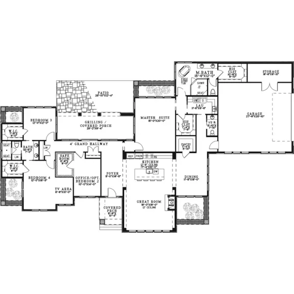 Modern House Plan First Floor - 155S-0016 | House Plans and More