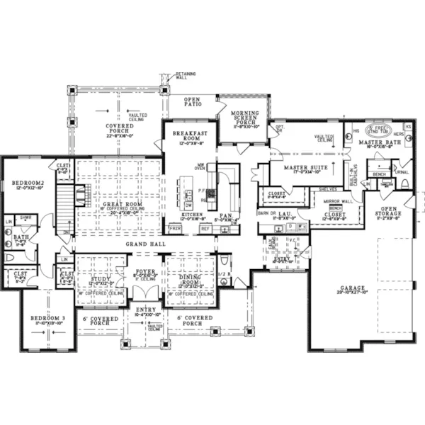 Craftsman House Plan First Floor - 155S-0017 | House Plans and More