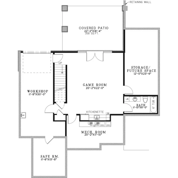 Craftsman House Plan Lower Level Floor - 155S-0017 | House Plans and More