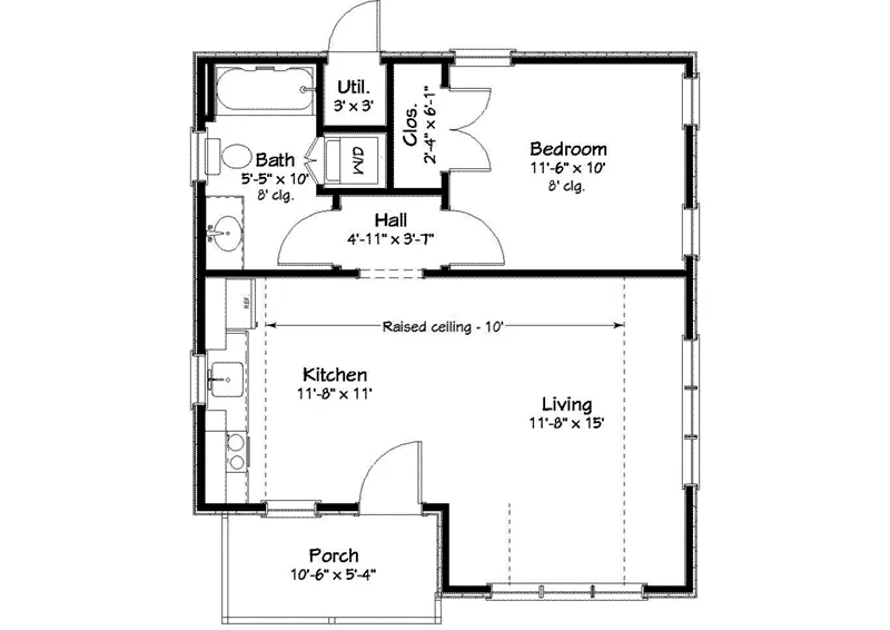 Vacation House Plan First Floor - Glenwoods Country Cottage 156D-0002 - Search House Plans and More