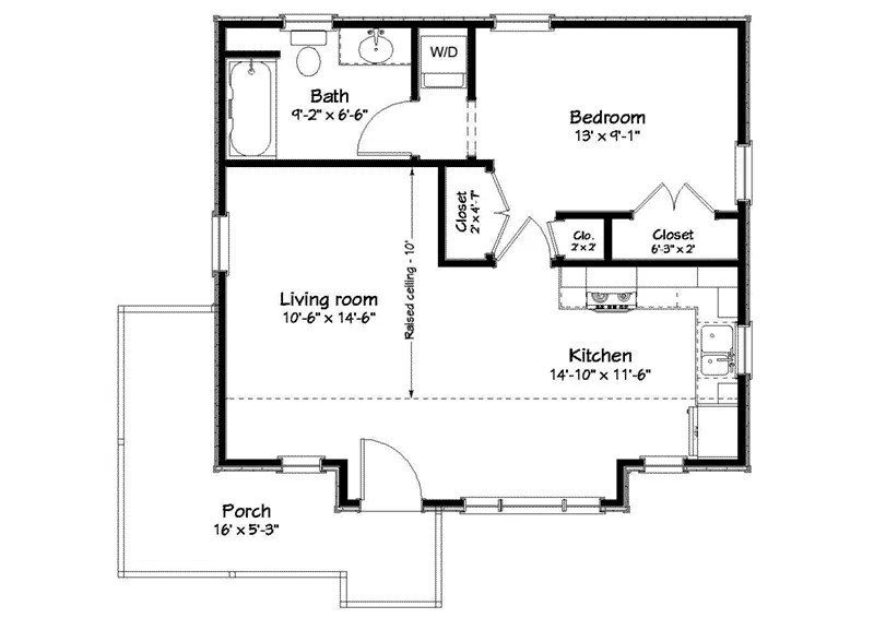 Vacation House Plan First Floor - Mercer Lane Country Cottage 156D-0004 - Shop House Plans and More